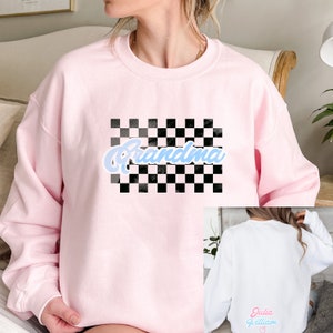 Personalized Grandma Sweatshirt, Mothers Day Gift, Mama Sweater, Custom Grandma Sweatshirt with Kid Name on Back, Nana Sweater, Grandma Gift