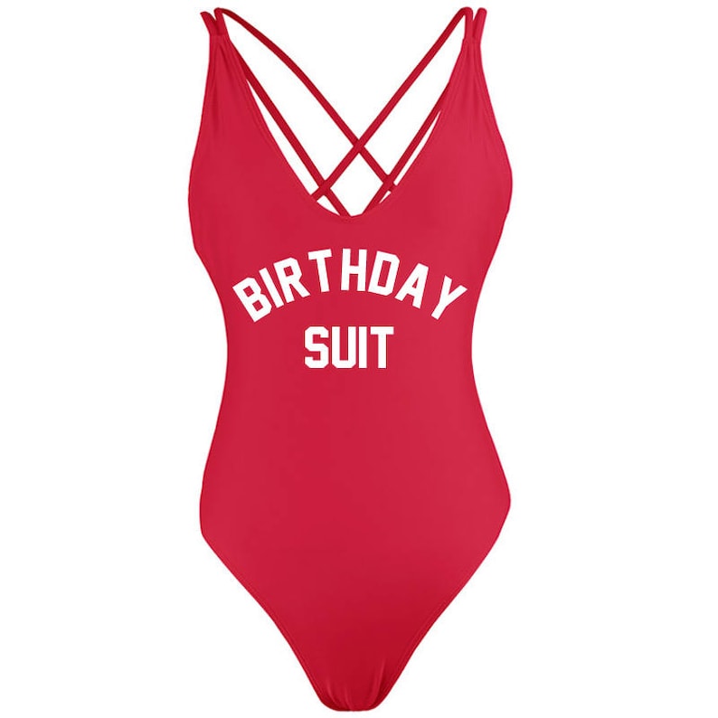 Birthday Suit Swimsuit Squad Swimwear Beach Bathing Suit Etsy