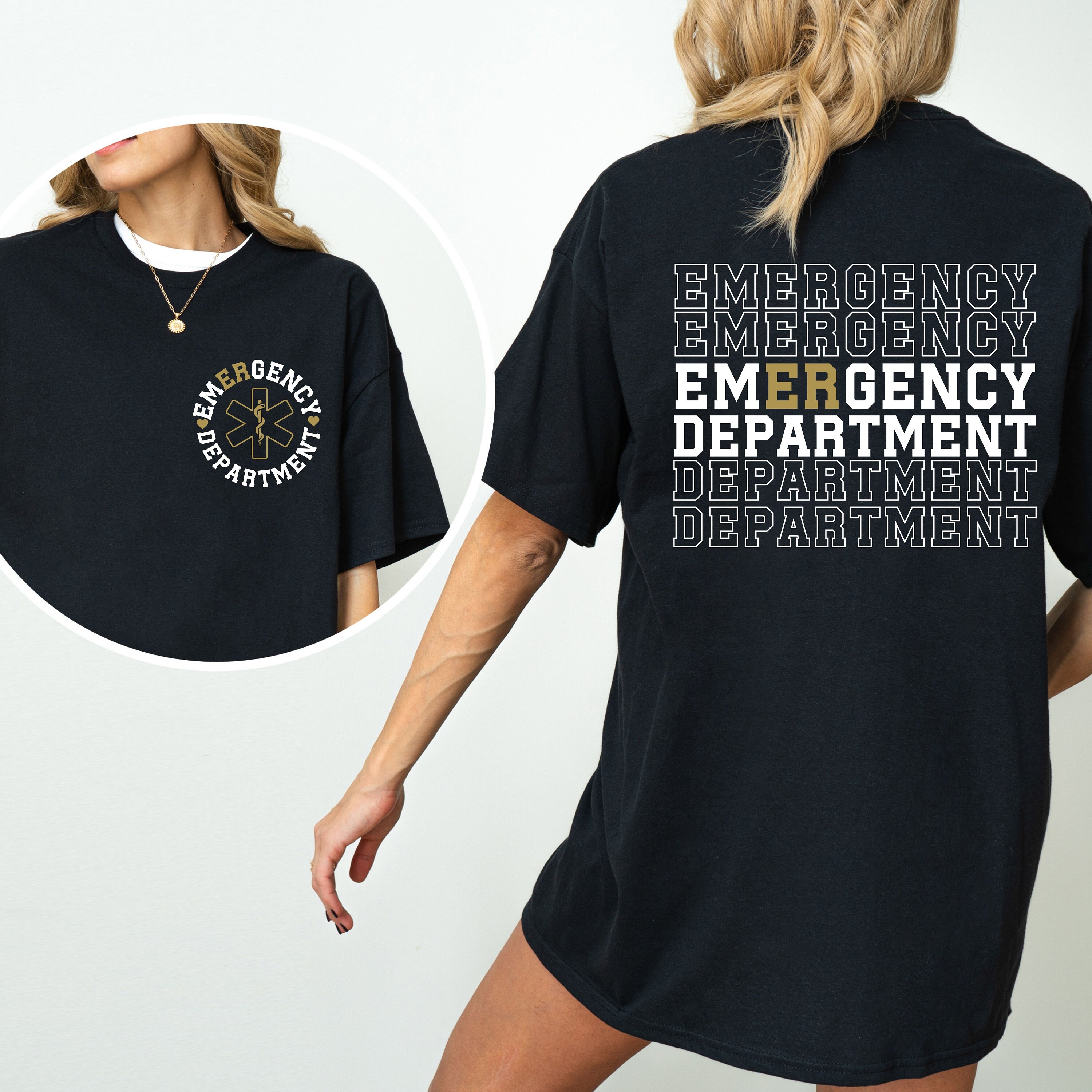 T-shirt Infirmière D'urgence - Bella + Canvas - Unisex - Coton - Neuf Avec étiquettes - Made In USA