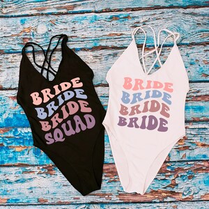 Bride Squad Swimsuit, Bachelorette Bathing Suit, Squad Swimsuit, Bachelorette Swimsuit, Bride Swimsuit, Bride Bathing Suit, Bridesmaid  Gift