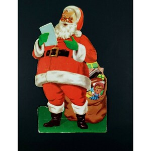Vintage Die Cut Stocking Christmas Card Dime Holder Advertising Honesdale Bank PA Vintage Die Cut Stocking Christmas Card Dime Holder Advertising Honesdale Bank PA