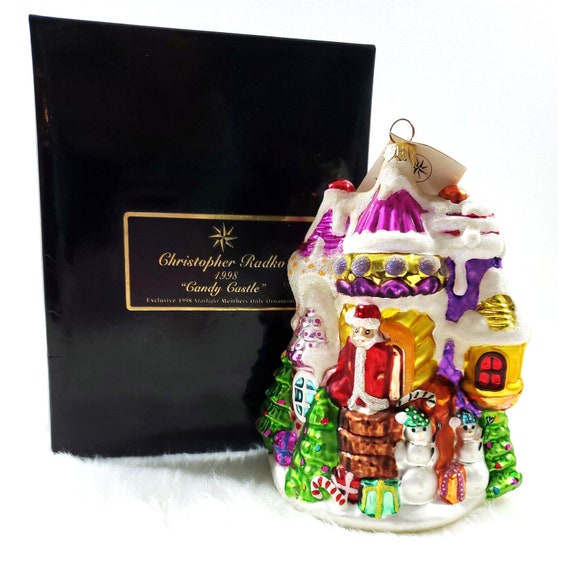 Christopher Radko 1998 Candy Castle Starlight Member Holiday Ornament in Box