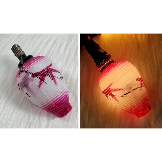 Vintage Milk Glass Figural C6 Christmas Light Bulb Chinese Lantern