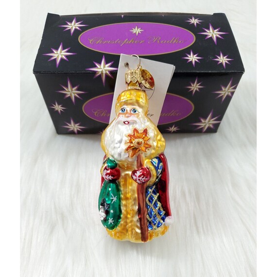 Christopher Radko Petite St Petersbug Santa Claus Glass Christmas Ornament Box