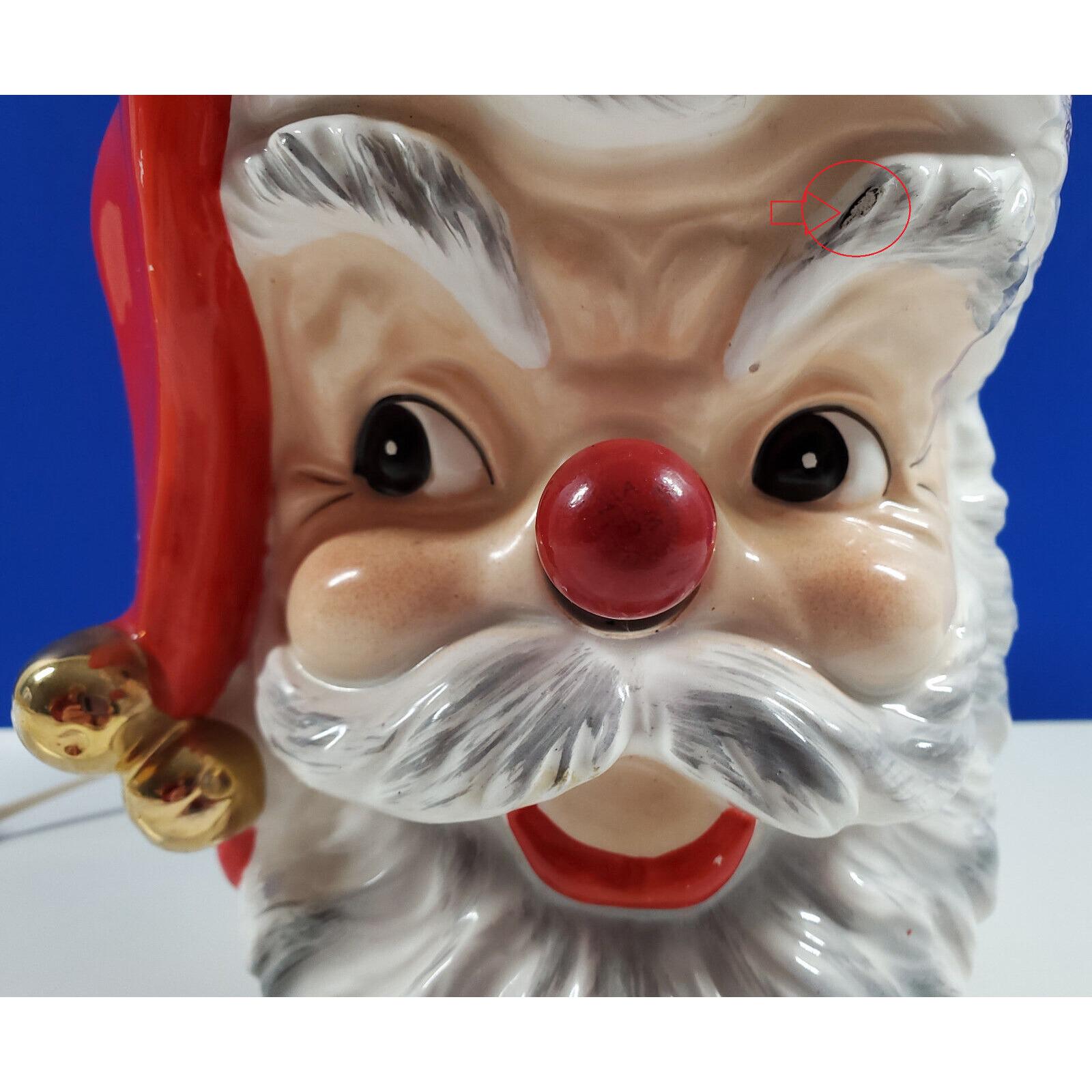 Vintage 1964 Samson Relpo Santa Claus Face Light Up Nose Vase