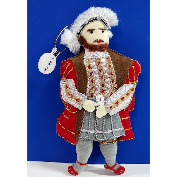 St Nicholas Felted Henry VIII Holiday Christmas Ornament w Tag