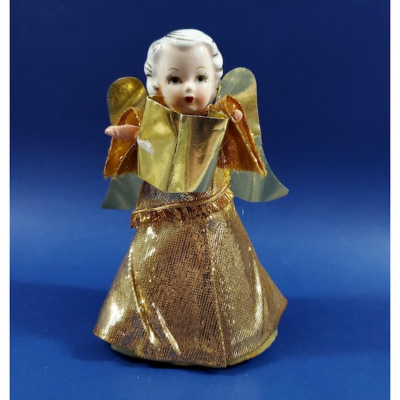 Vintage Japan  Holt Howard Gold Choir Angel Girl Christmas Figurine b