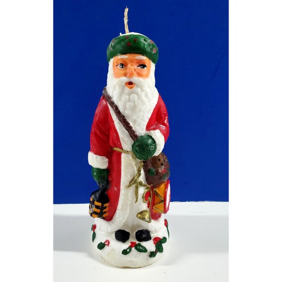 Vintage Figural Santa Claus Wax Holiday Christmas Candle