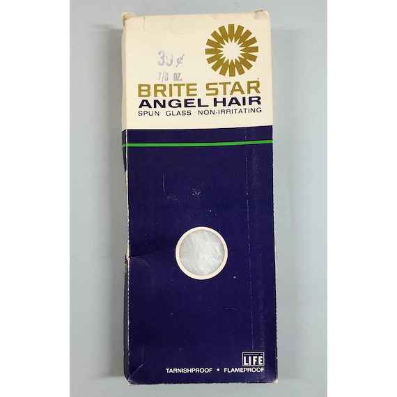 Vintage Brite Star Spun Glass Christmas Angel Hair in Box Made in USA