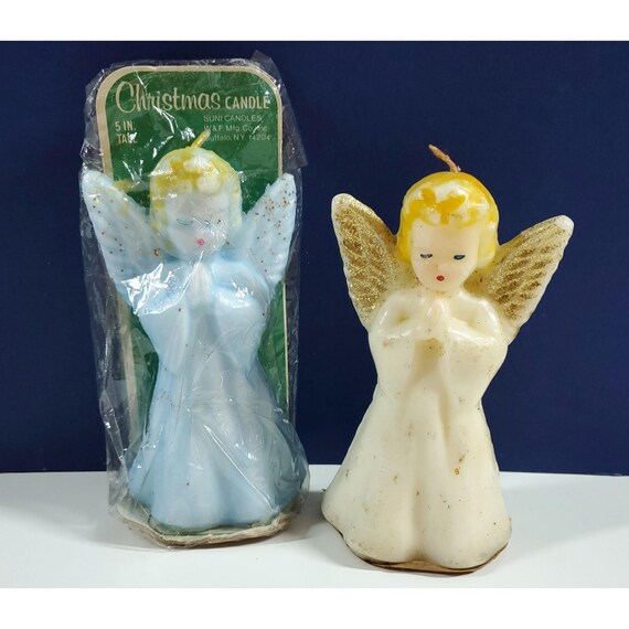 Vintage Suni Gurley Angel Christmas Holiday 5" Candle Bundle Lot