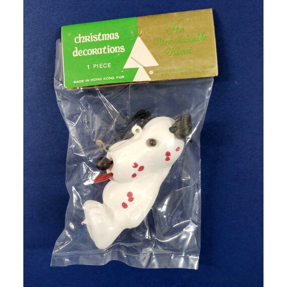 Vintage NOS Bradford Snoopy Dog Plastic Blow Mold Christmas Ornament c