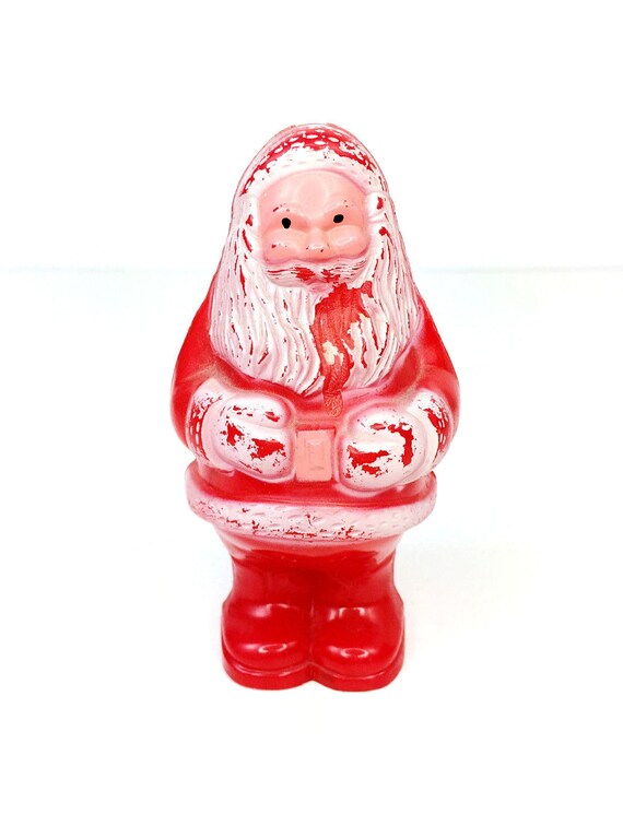 Vintage Hard Plastic Santa Claus Christmas Decoration Figurine Etsy