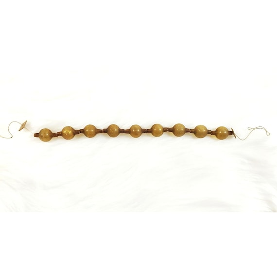 Antique Gold Mercury Glass Bead Feather Tree Garland Strand 10"