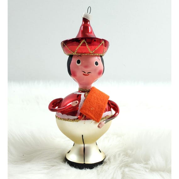 Vintage Columbia Blown Glass Figural Bullfighter Matador Christmas Ornament