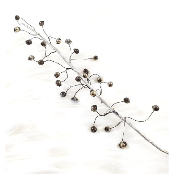 Vintage Silver Mercury Glass Ball Floral Christmas Spray Spike Pick