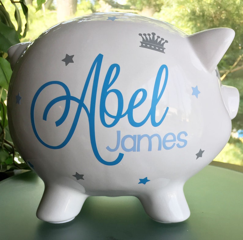 Personalized Piggy Bank Baby Boy Piggy Bank Baby Birth Stats Etsy