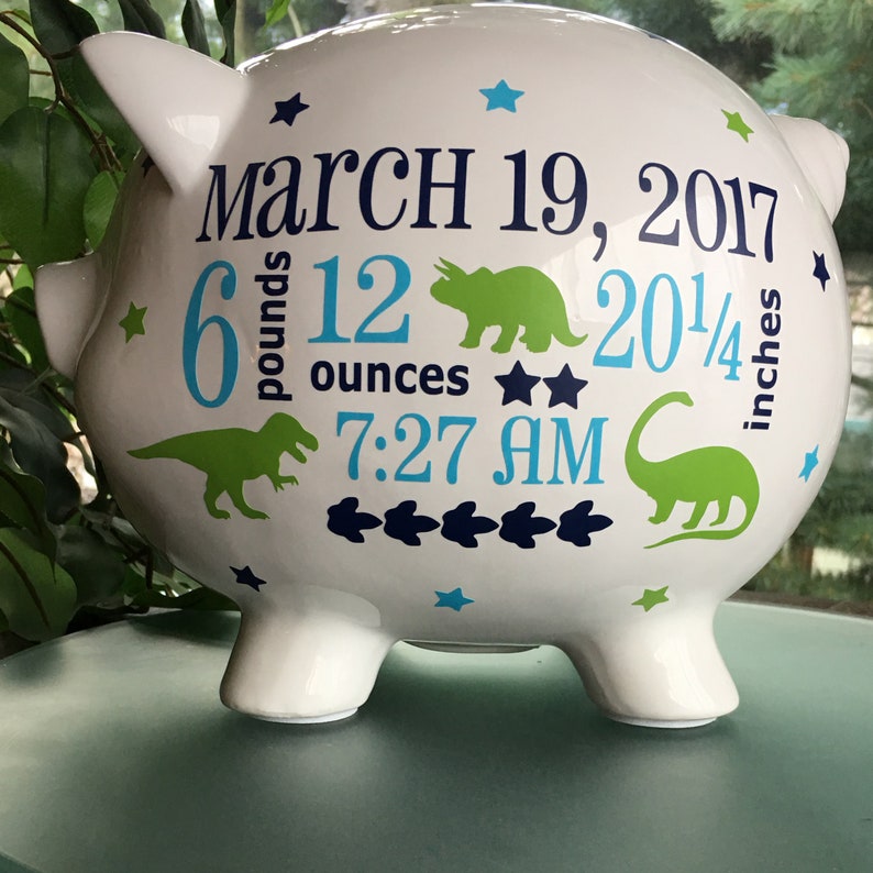 Personalized Piggy Bank for Boys Dinosaur Piggy Bank Custom Etsy