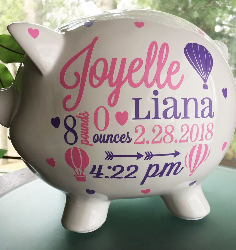 Personalized Piggy Bank Piggy Bank for Baby Girl Baby Girl Etsy