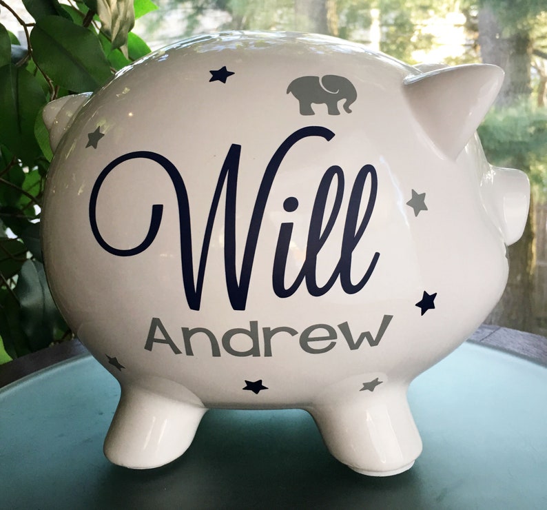 Personalized Piggy Bank for Boys Jungle Theme Baby Boy Piggy Etsy