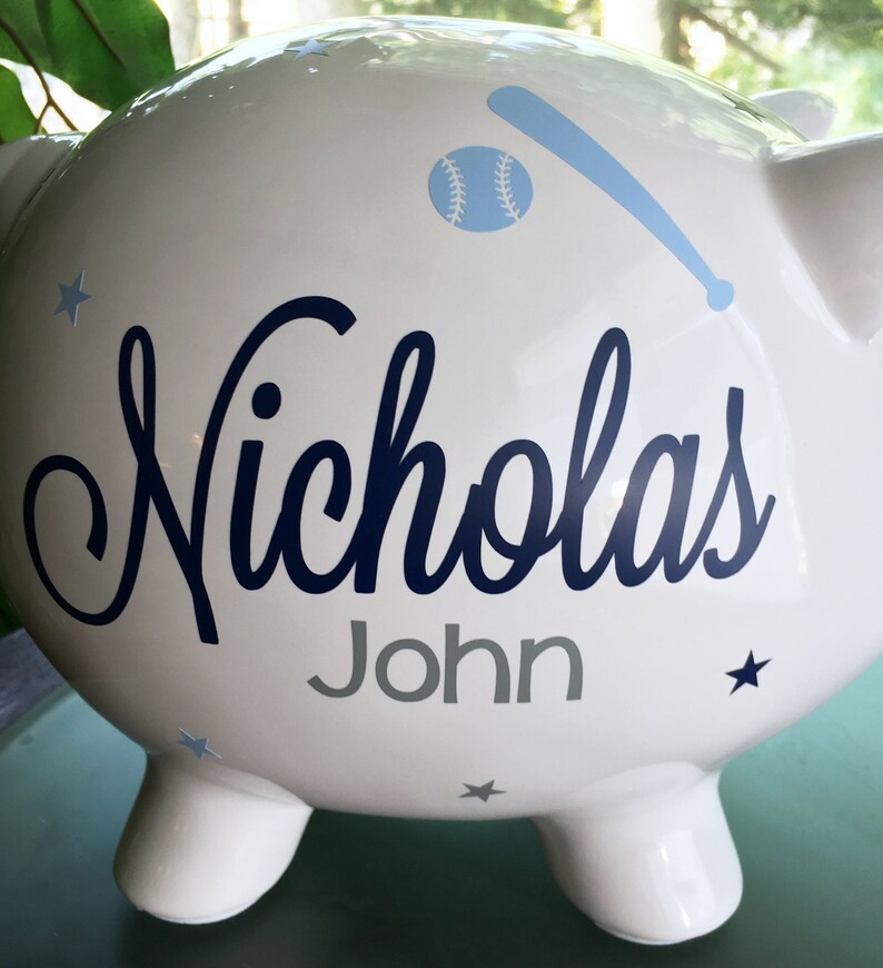 Personalized Piggy Bank Baby Boy Piggy Bank Baby Birth Stats Etsy