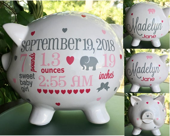 personalized piggy bank girl