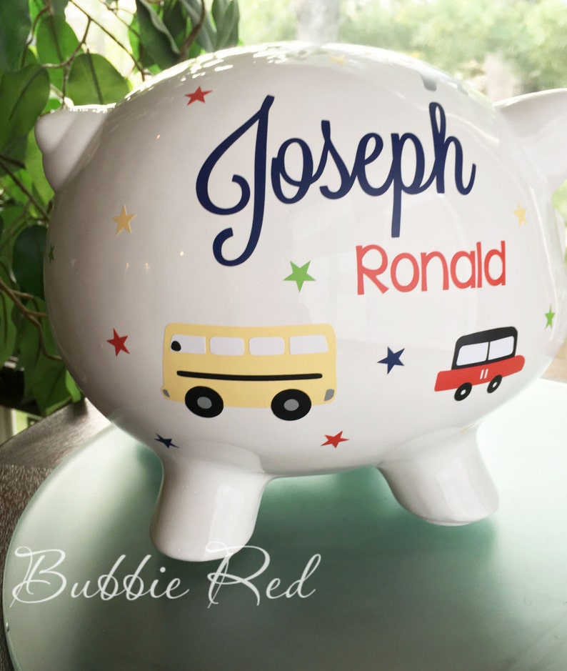 Personalized Piggy Bank Baby Boy Piggy Bank Baby Gift Etsy