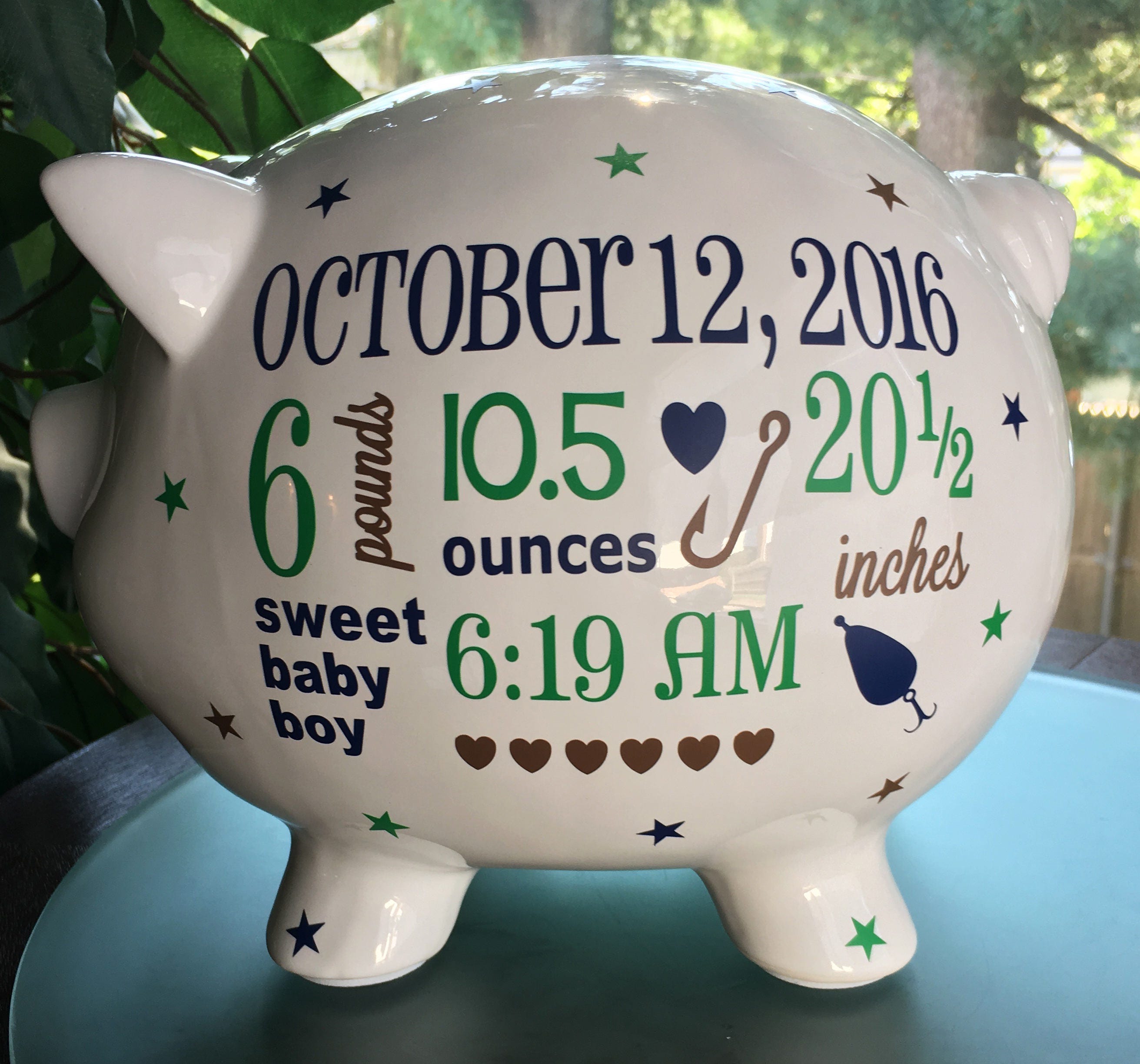 Personalized Piggy Bank for Baby Boys Custom Baby Boy Piggy Etsy