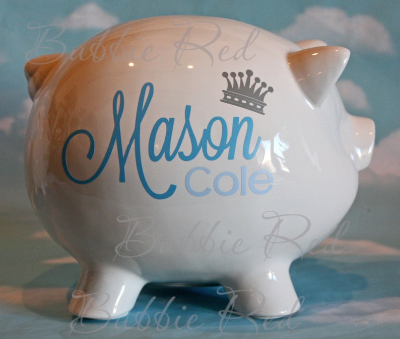 Personalized Piggy Bank Baby Boy Piggy Bank Baby Birth ...