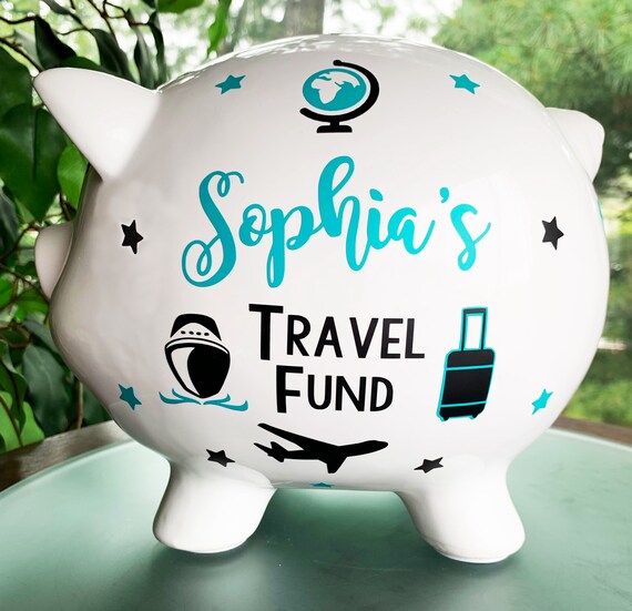 Travel Lover Personalized Piggy Bank Travel Fund Vacation Etsy