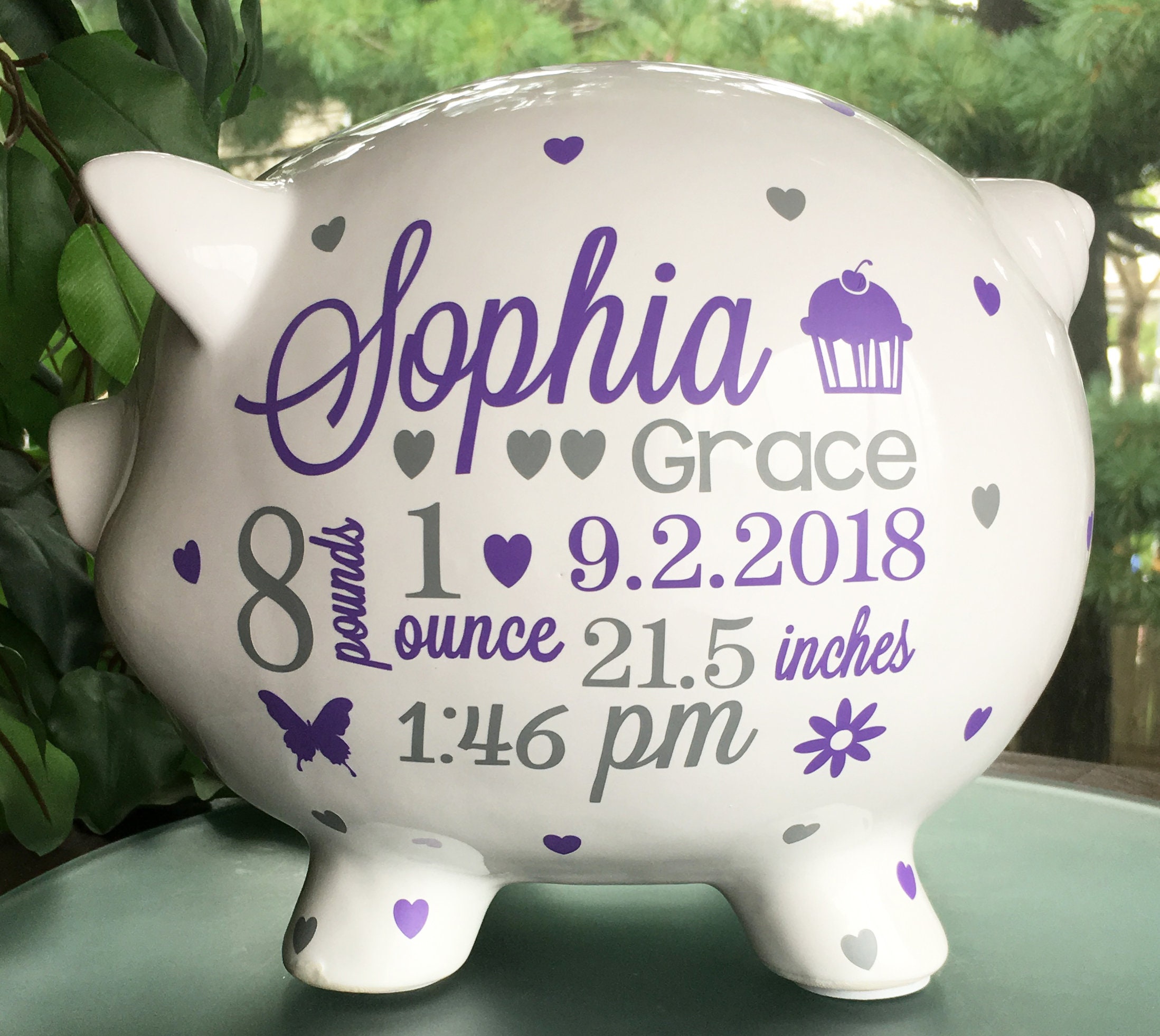Personalized Piggy Bank for Girls Baby Girl Baby Girl Gift Etsy