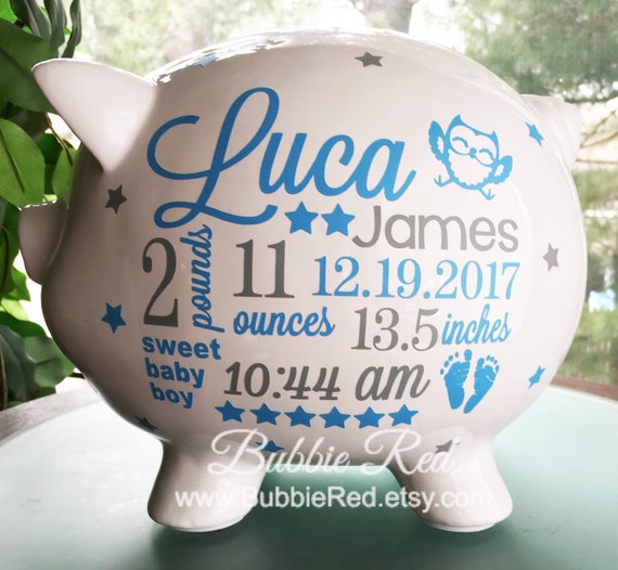 piggy bank personalized boy
