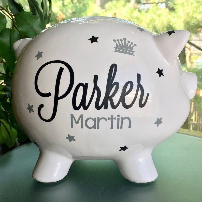 Personalized Piggy Bank Baby Boy Piggy Bank Baby Birth Stats Etsy