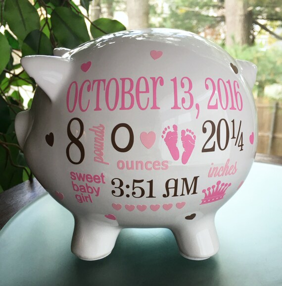 Personalized Piggy Bank Custom Piggy Bank Baby Girl Piggy Etsy