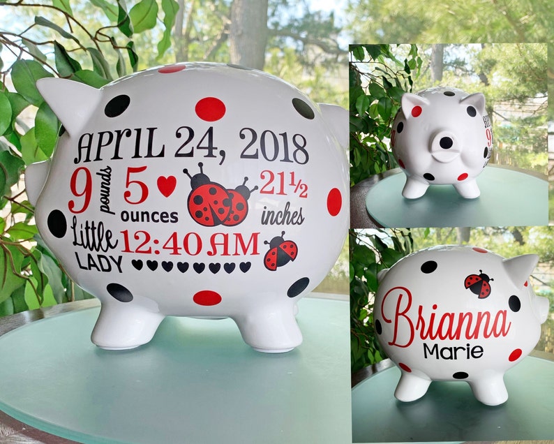 personalized piggy bank girl