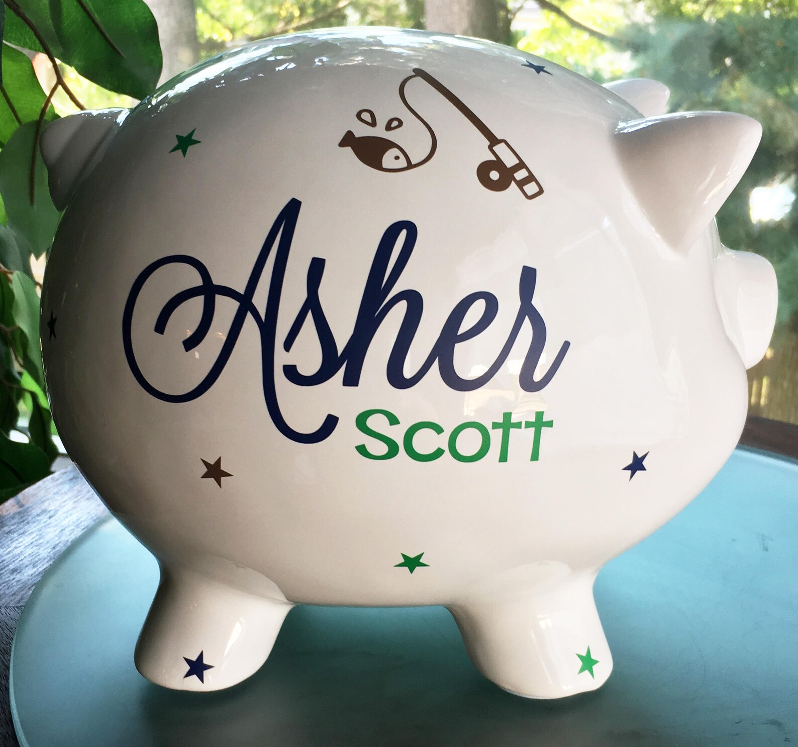 Personalized Piggy Bank for Baby Boys Custom Baby Boy Piggy Etsy