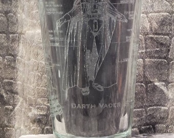 Star Wars - Darth Vader Vollanzug und Kammer - Laser Geätztes Pint Glas