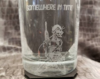 Iron Maiden Somewhere In Time - Laser Etched Rocks Glass