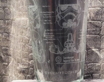 Star Wars - Imperial Stormtroopers - Laser Etched Pint Glas