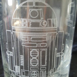 Star Wars - R2D2 Rebel Alliance Droid- Laser Etched Rocks Glass