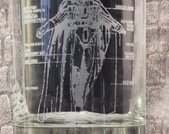 Star Wars - Darth Vader Vollanzug und Kammer- Laser geätztes Felsenglas