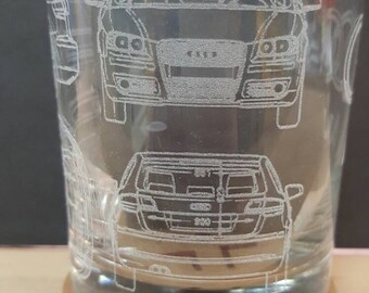 Audi A3 - Laser Etched Rocks Glass