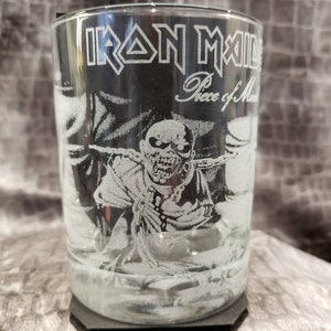 Iron Maiden Peace of Mind - Laser Etched Rocks Glass