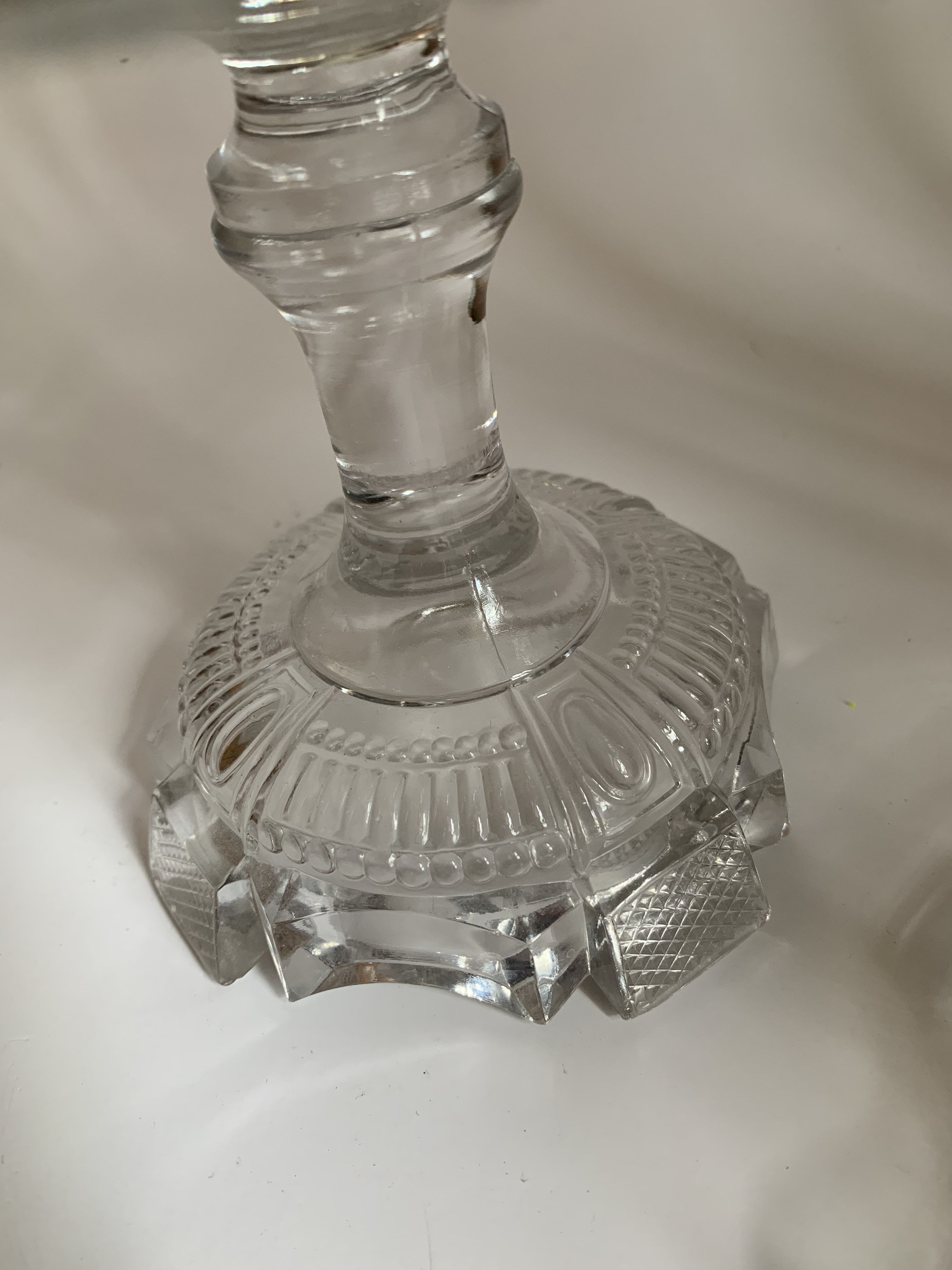 Art Deco Clear Glass Compote with lid Etsy