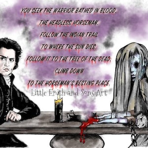 Ichabod Crane In The Witch Cave - Movie Character Art Print, Magnets and Stickers - Sleepy Hollow