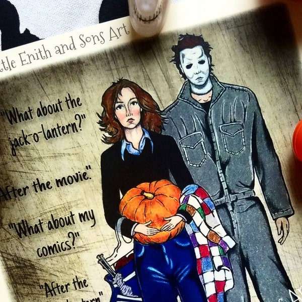 HALLOWEEN - Art Print - Michael Myers & Laurie Strode