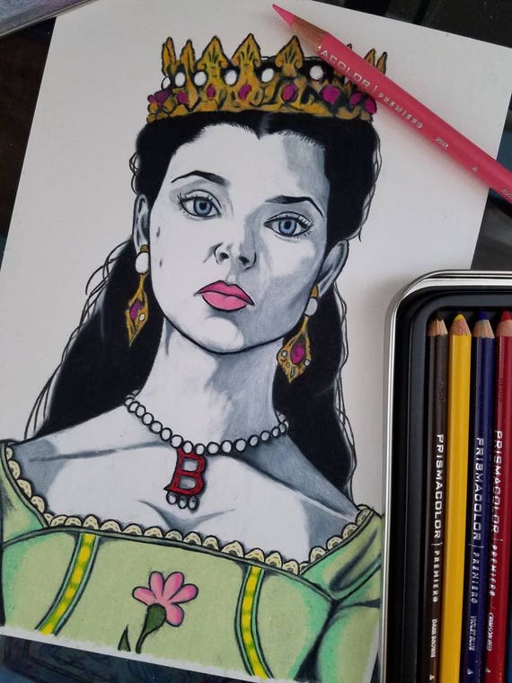 Anne Boleyn The Tudors Character Art Print Natalie Dormer Etsy