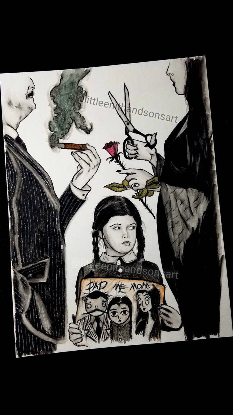 Little Wednesday Addams Art Print The Addams Family