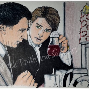 Maple Syrup - Rain Man Movie Character Art Print, Magnets and Stickers - Tom Cruise, Dustin Hoffman, 1980s Film, Classic Hollywood