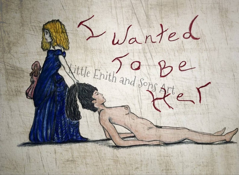 Interview with the Vampire Art Print - Claudia & Corpse Prismacolor Drawing image 1