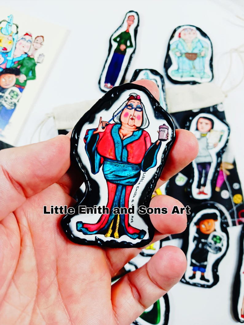 CORALINE MINI MAGNETS - Set of 12 - Handmade Drawstring Pouch and Surprise gift included image 5